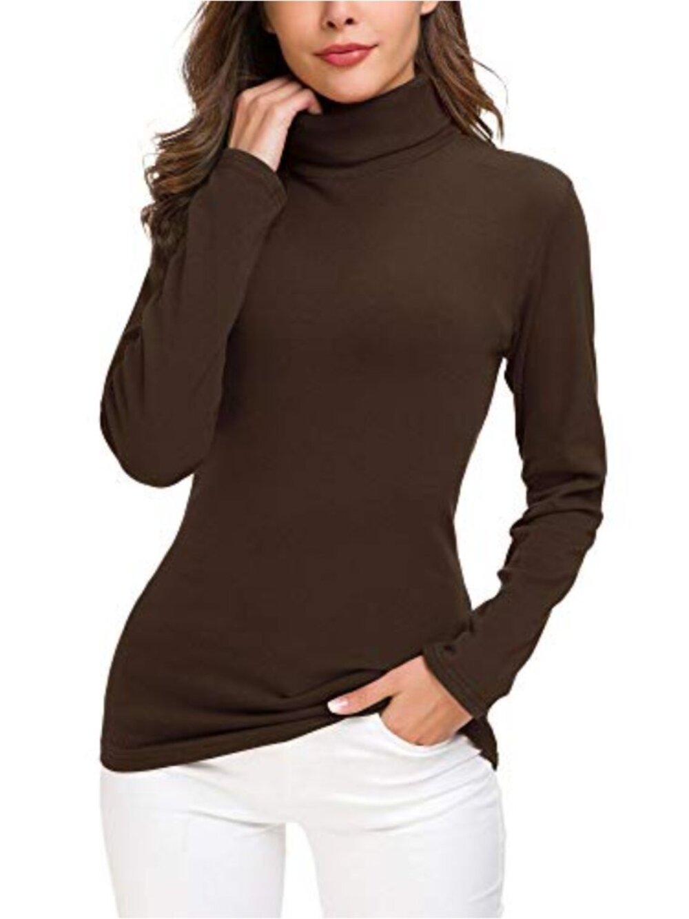 Turtleneck Cable Knit Sweater Long Sleeve Pullover Top